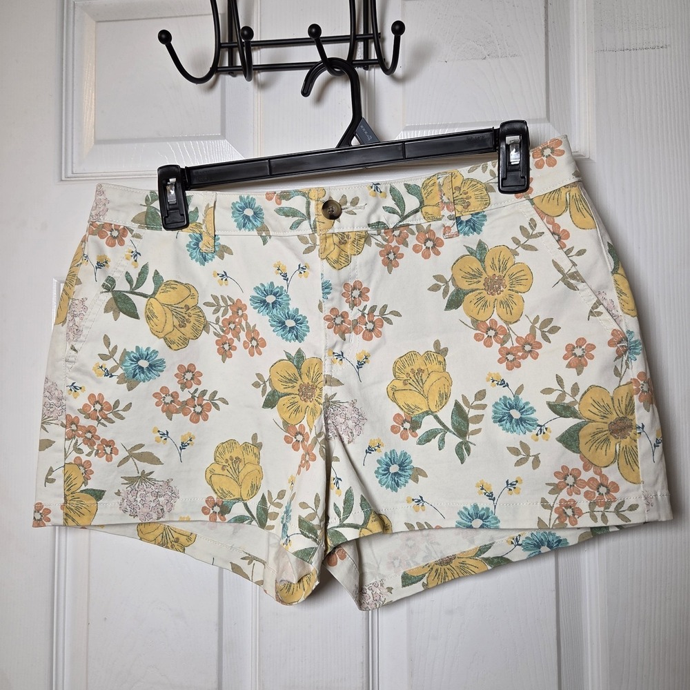 a.n.a sz 14‎ mid-rise shortie shorts 3.5" inseam floral boho casual stretch